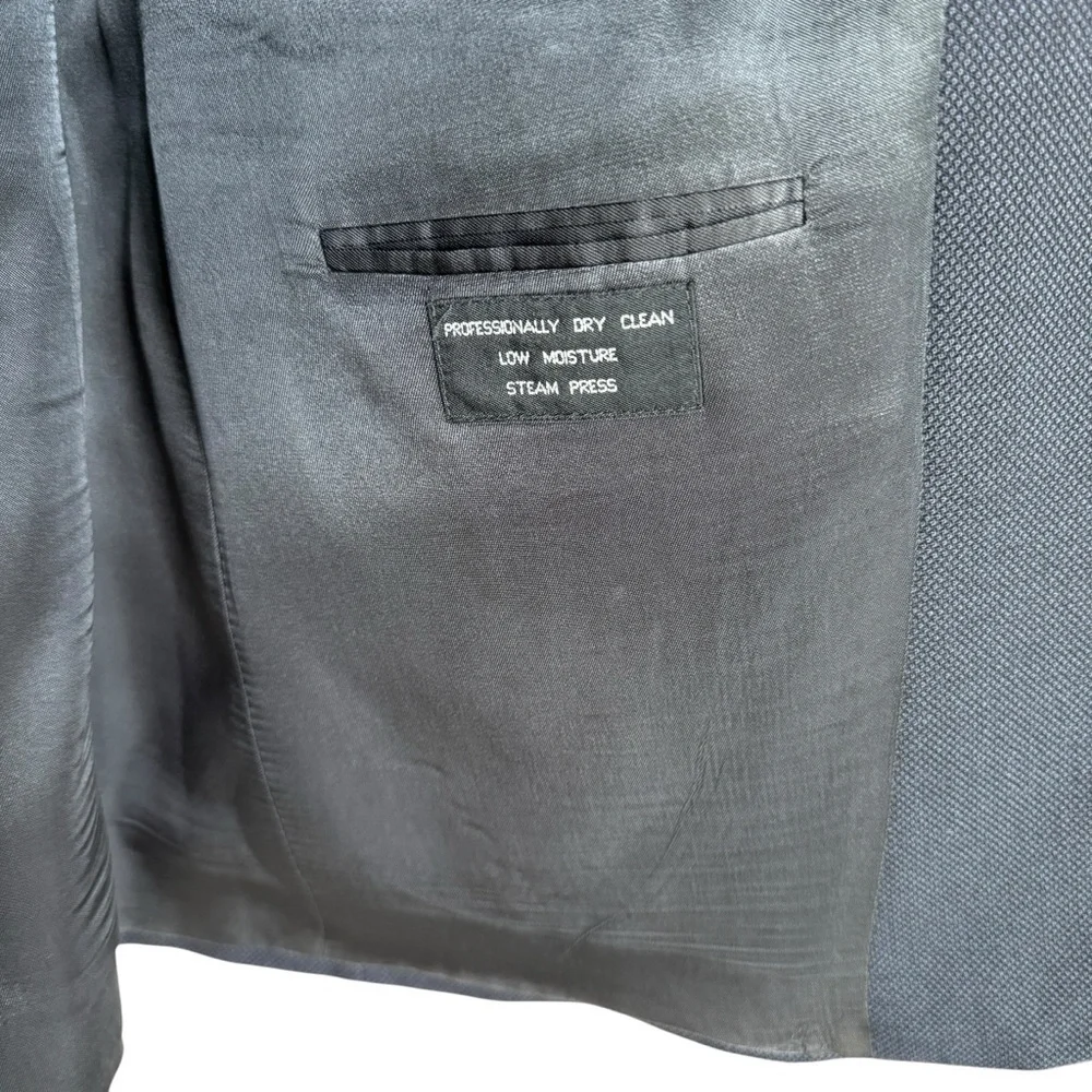 Tom James Men's Navy Sport Coat Size 48R Two-Button Notch Lapel Business Formal